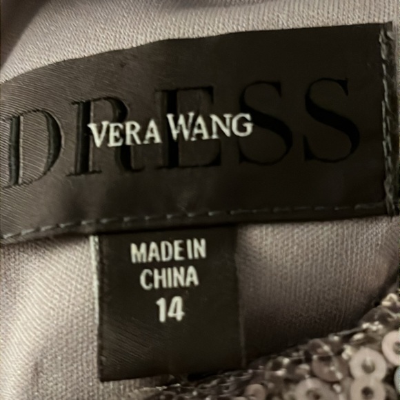 Vera Wang sequin silver cocktail dress size 14 - Picture 8 of 15